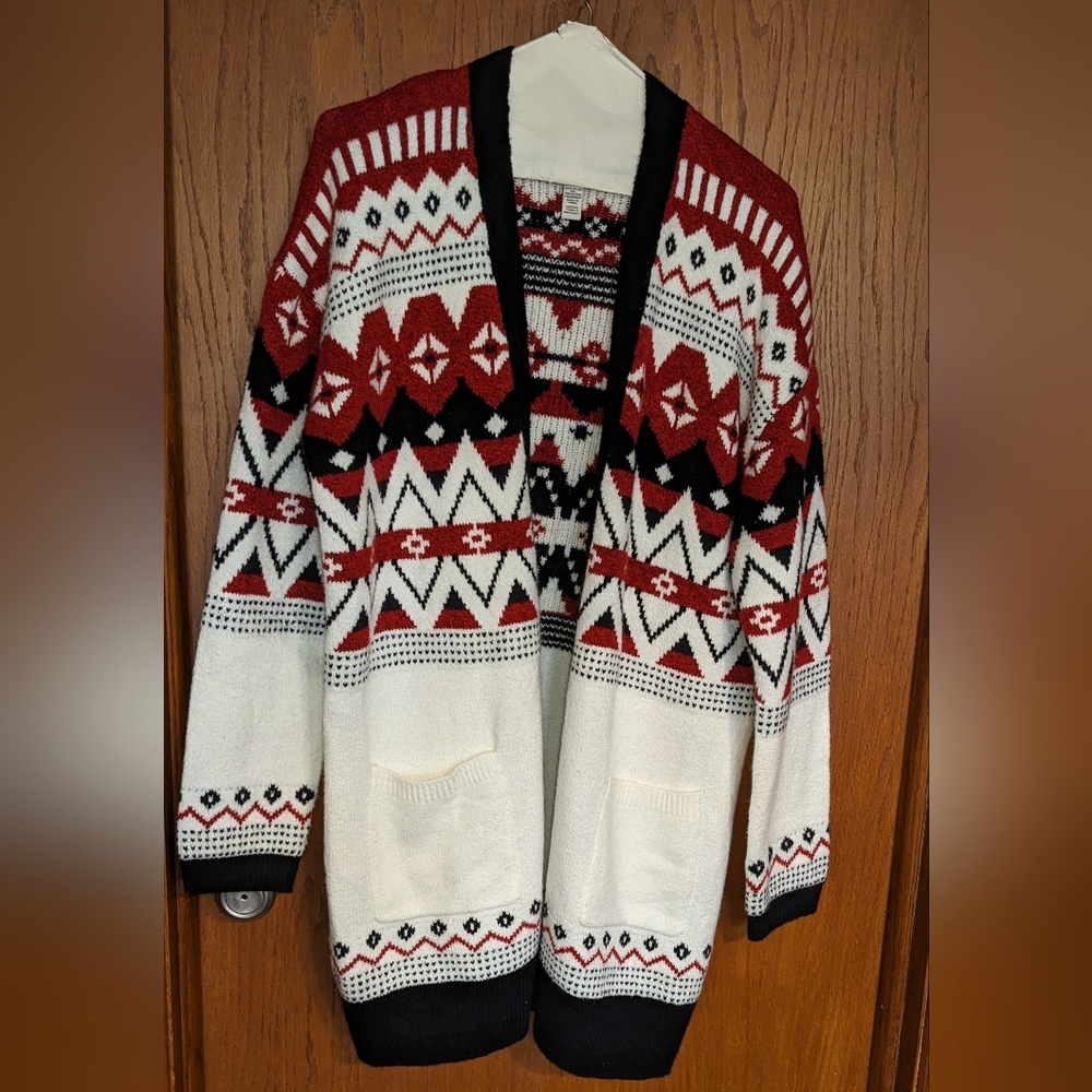 NWT St.John's Bay Cardigan Duster W/Pockets, Warm, Comfy/Cozy, Cotton Blend Sz L